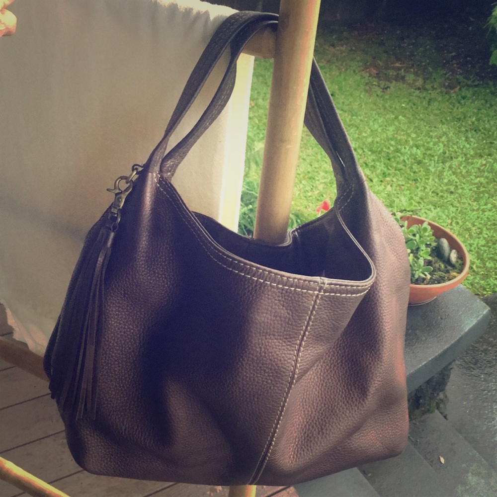 Coldwater Creek genuine leather purse with tassel